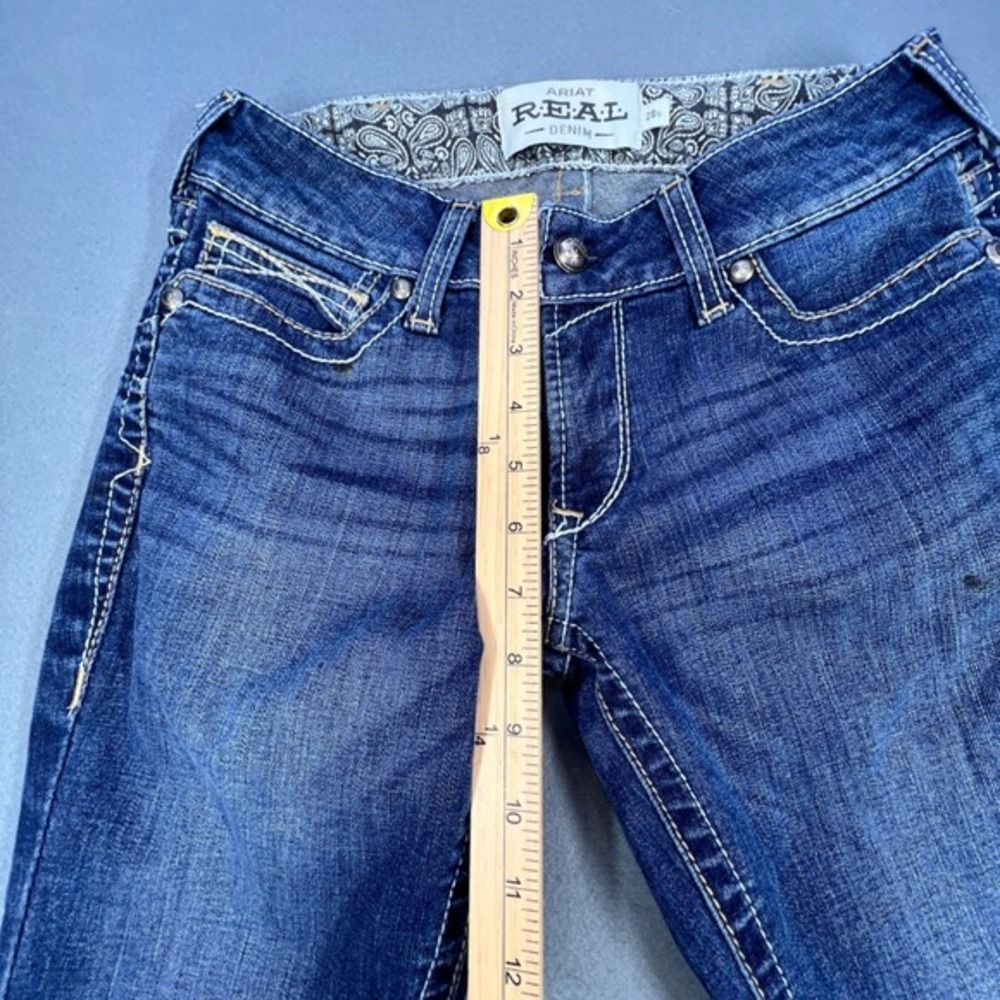 Ariat Blue REAL Denim Bootcut Jeans Womens 28S READ - Picture 3 of 12